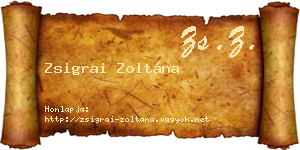 Zsigrai Zoltána névjegykártya