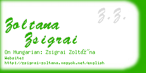 zoltana zsigrai business card